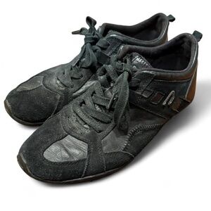 Y2K Diesel Nagoya Black Leather Suede Low Top Sneakers